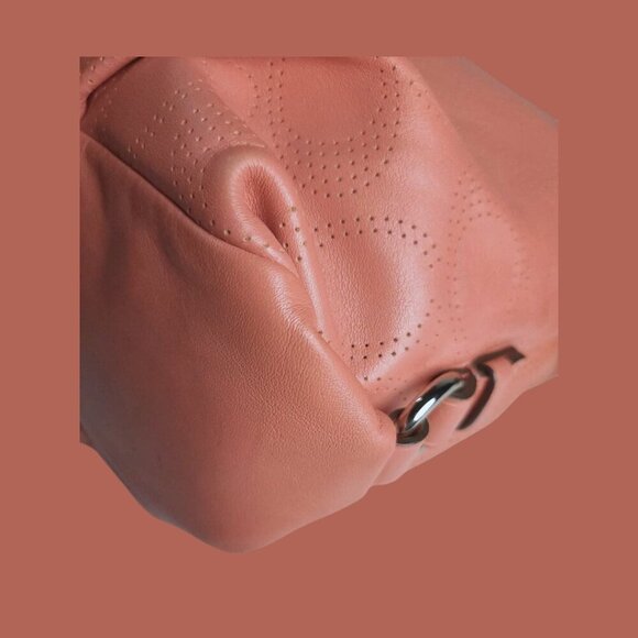 COACH Perforated Signature Bag in coral pink and wristlet set - Picture 13 of 13